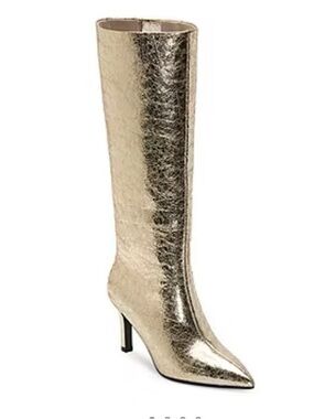 NWT Worthington Womens Pleasant Stiletto Heel Dress Boots - GOLD